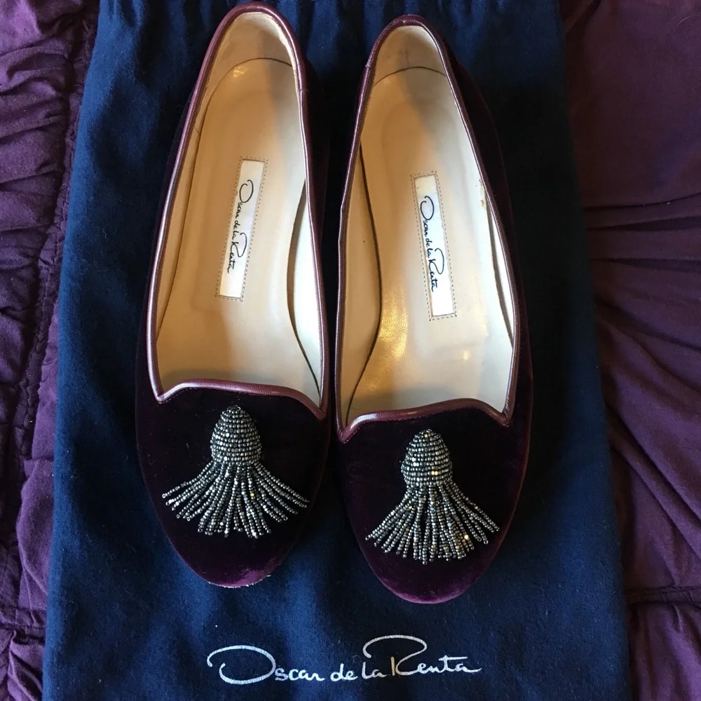 { OSCAR DE LA RENTA } Suede Driver Flat - Picture 1 of 4
